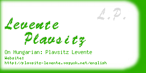 levente plavsitz business card